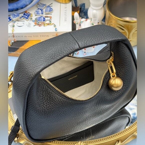 🆕 OROTON 🧿 NWT Clara Mini Convertible Crossbody Bag, Black Leather - Picture 12 of 16